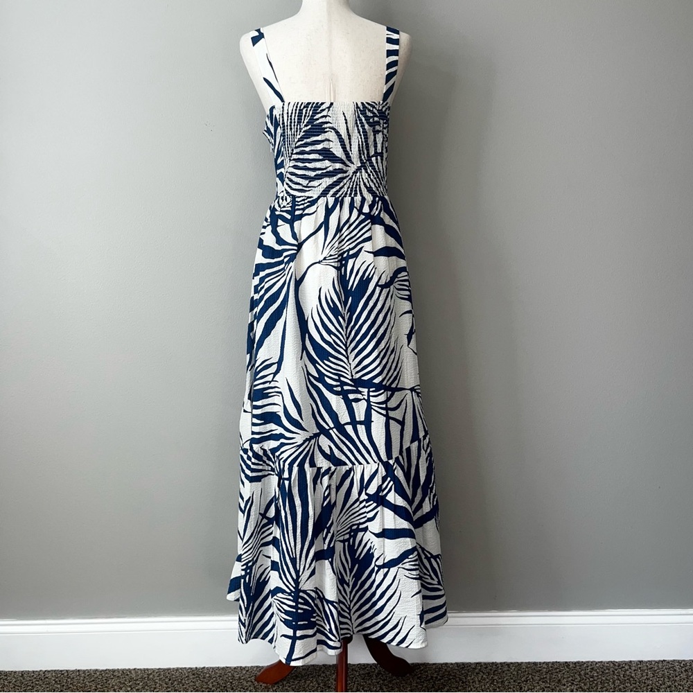 AYR Navy and White Palm-Print Maxi Dress - Picture 8 of 12